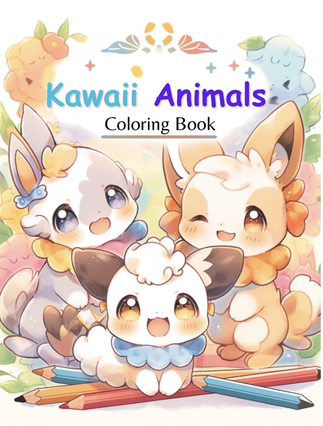 Kawaii Animals Coloring Book cover